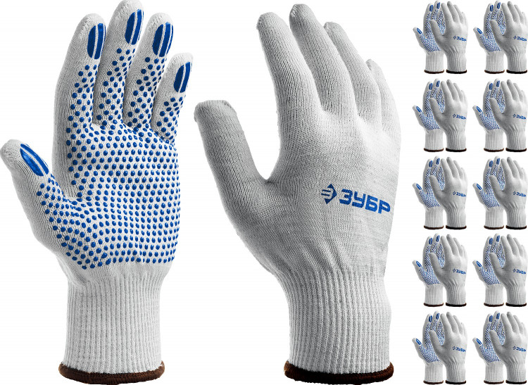 Перчатки с точками увеличенного размера ЗУБР ТОЧКА+ 11451-K10