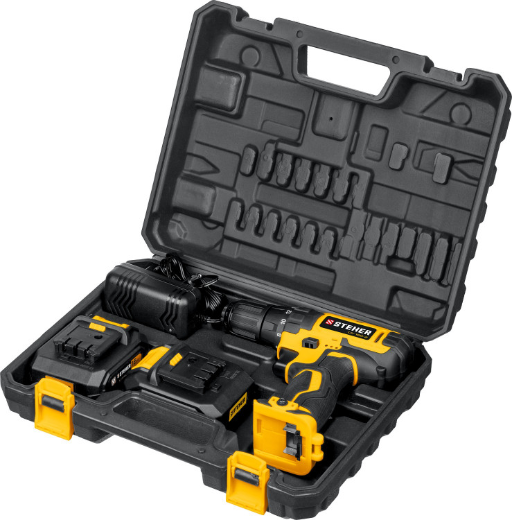 Аккумуляторная дрель шуруповерт STEHER CD-160-2