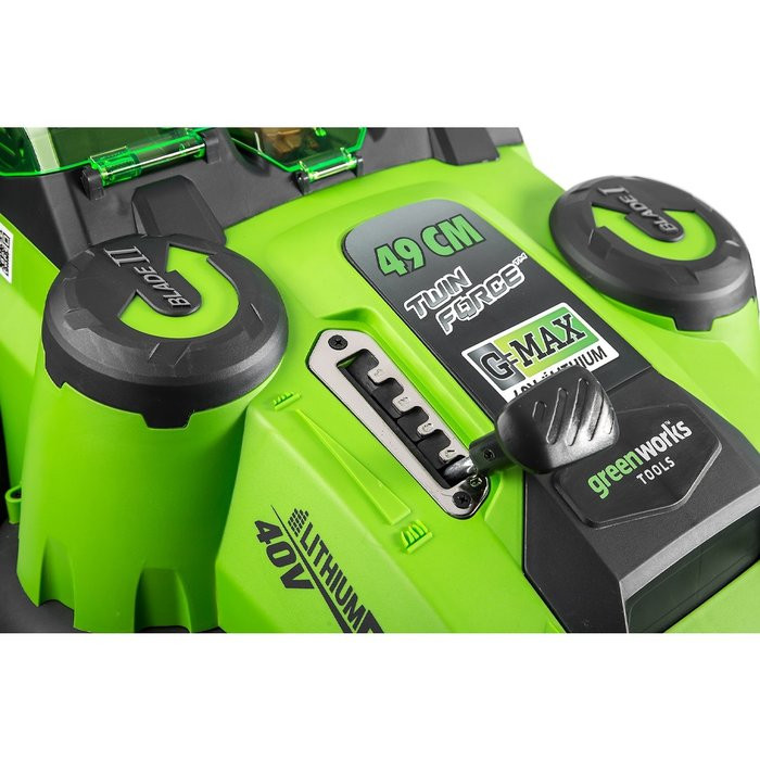 Газонокосилка аккумуляторная Greenworks G40LM49DBK4, TwinForce, 40V, 49 см, c 1хАКБ 4 А.ч и ЗУ