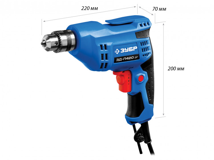 Дрель безударная электрическая ЗУБР ЗД-П420 ЭР