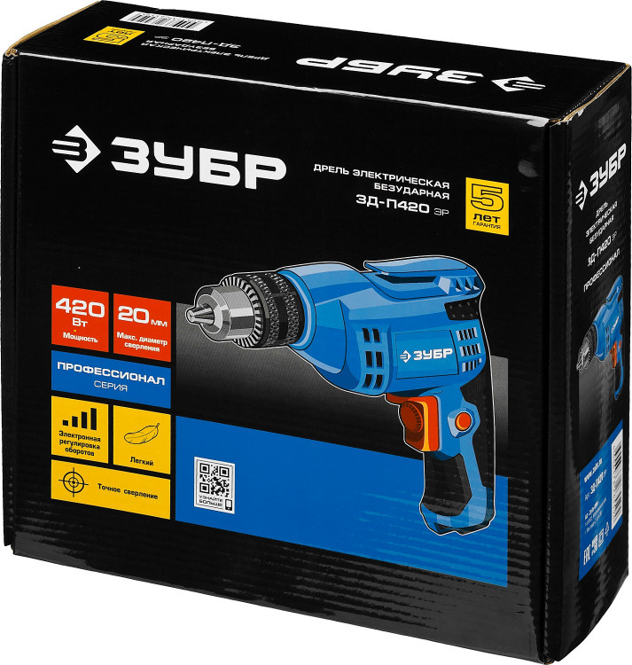 Дрель безударная электрическая ЗУБР ЗД-П420 ЭР