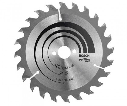 Пильный диск по дереву BOSCH Optiline Wood 160х20 24