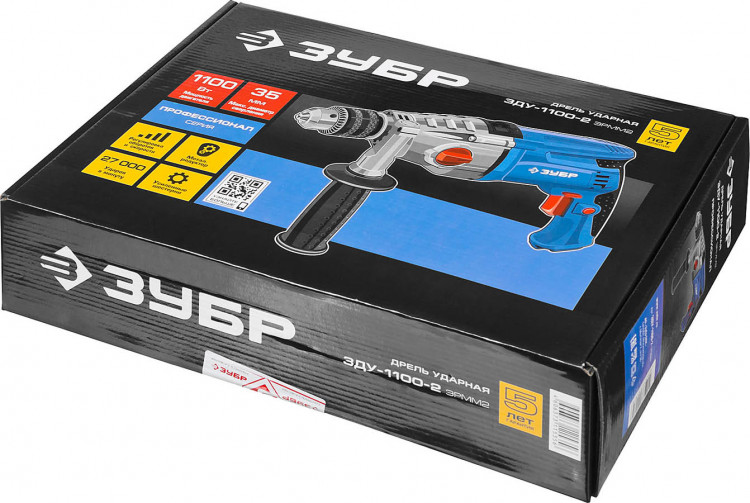 Дрель ударная электрическая ЗУБР ЗДУ-1100-2 ЭРММ2