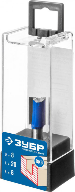 Фреза пазовая прямая с нижними подрезателями ЗУБР 28755-8-19