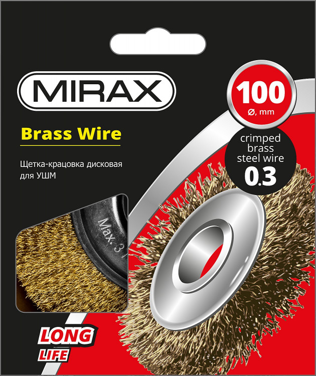 Щетка крацовка дисковая для УШМ MIRAX 35141-200