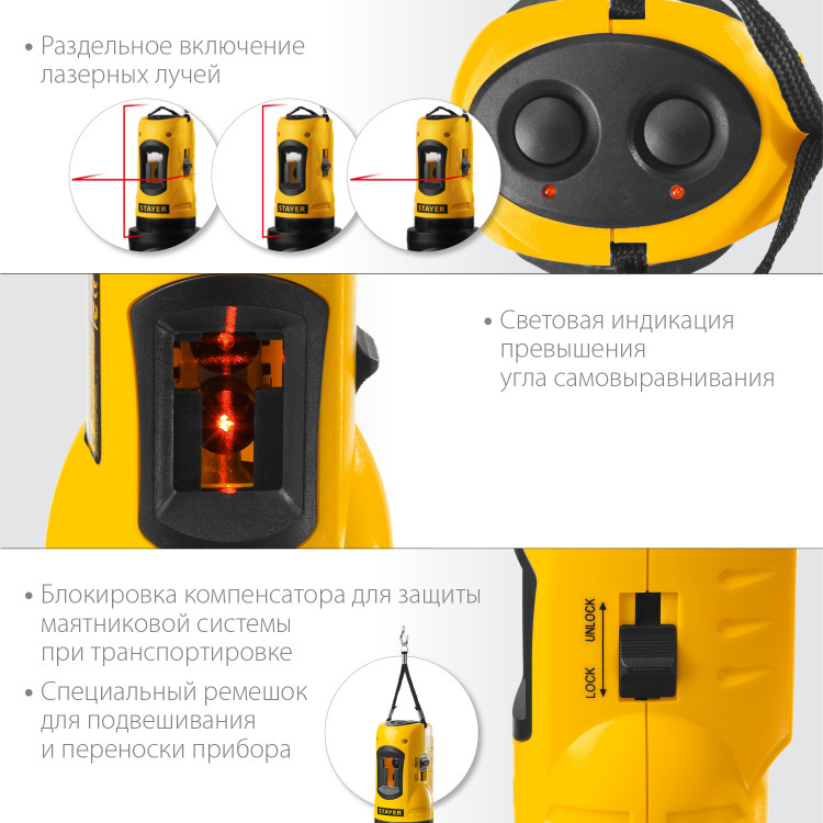Лазерный уровень построитель плоскостей STAYER 34960