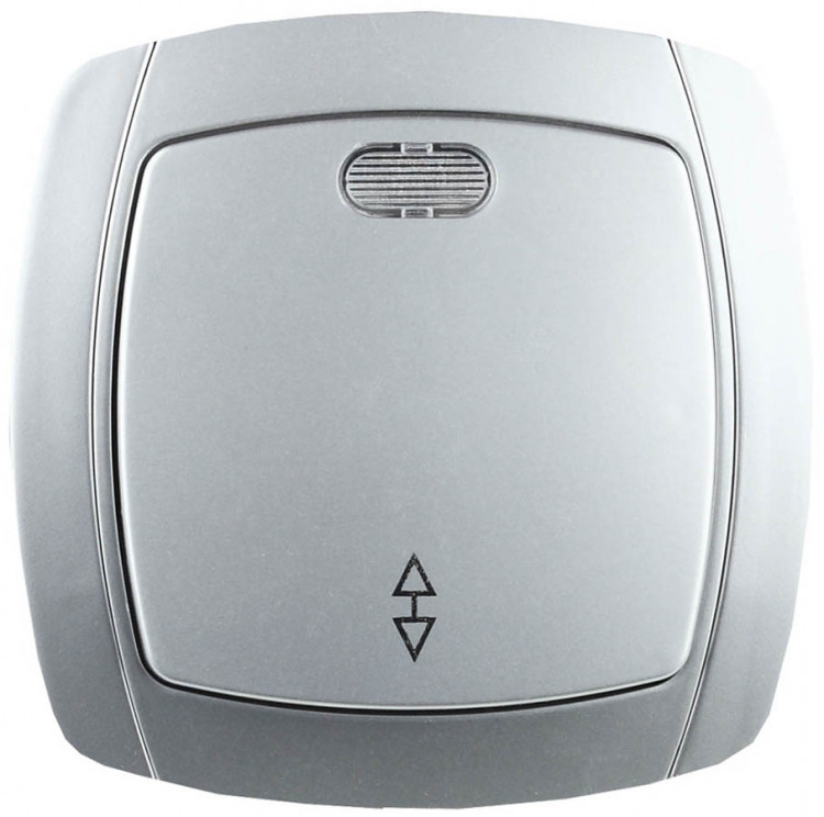 Проходной одноклавишный выключатель с индикатором СВЕТОЗАР АКЦЕНТ SV-54238-SM