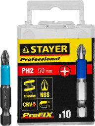 Профессиональные биты STAYER 26203-2-50-10_z01 изготовлены из высококачественной легированной стали и имеют точную геометрию шлицов