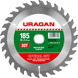 Пильный диск по дереву URAGAN 36801-185-20-30