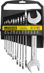 Набор ключей гаечных рожковых STAYER 27037-H12
