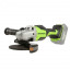 Угловая шлифовальная машина, аккумуляторная Greenworks GD24AGK4 3200207UB, 24V,  бесщеточная, c 1хАКБ 4 Ач и ЗУ в сумке