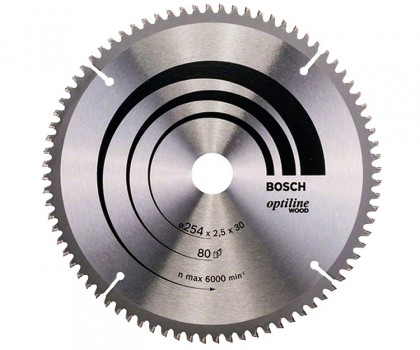 Пильный диск по дереву BOSCH Optiline Wood 254Х30 60 GCM 10